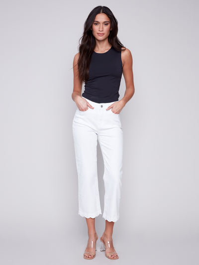 Charlie B Jean - Lace Hem - White