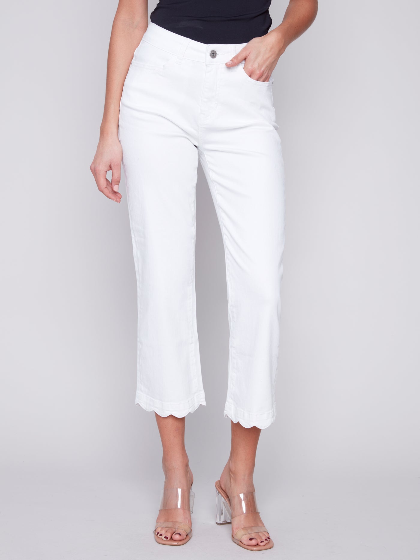 Charlie B Jean - Lace Hem - White