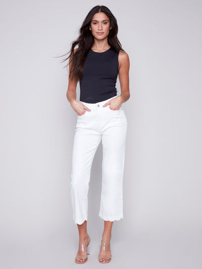 Charlie B Jean - Lace Hem - White