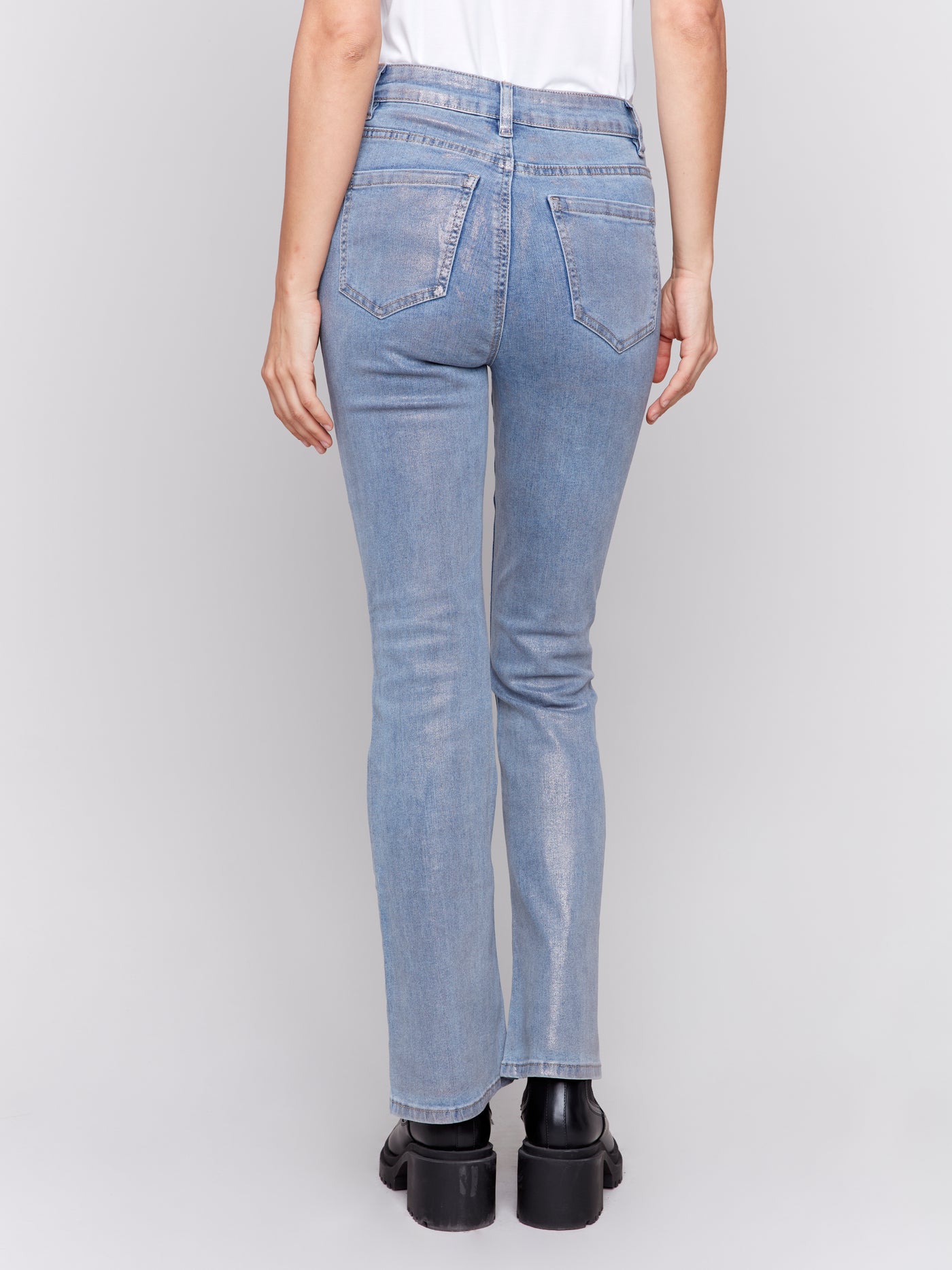 Charlie B Jean - Shimmer Bootcut - Silver Blue