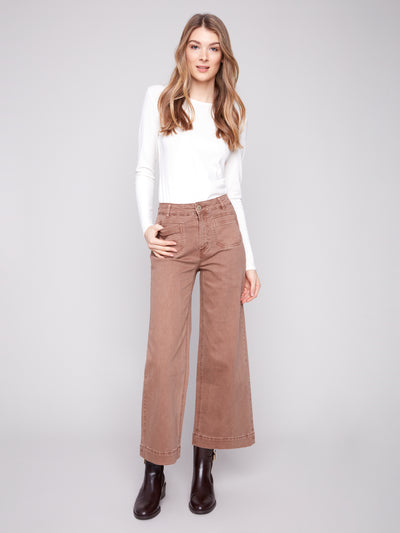 Charlie B Pant - Patch Pocket Flare - Truffle