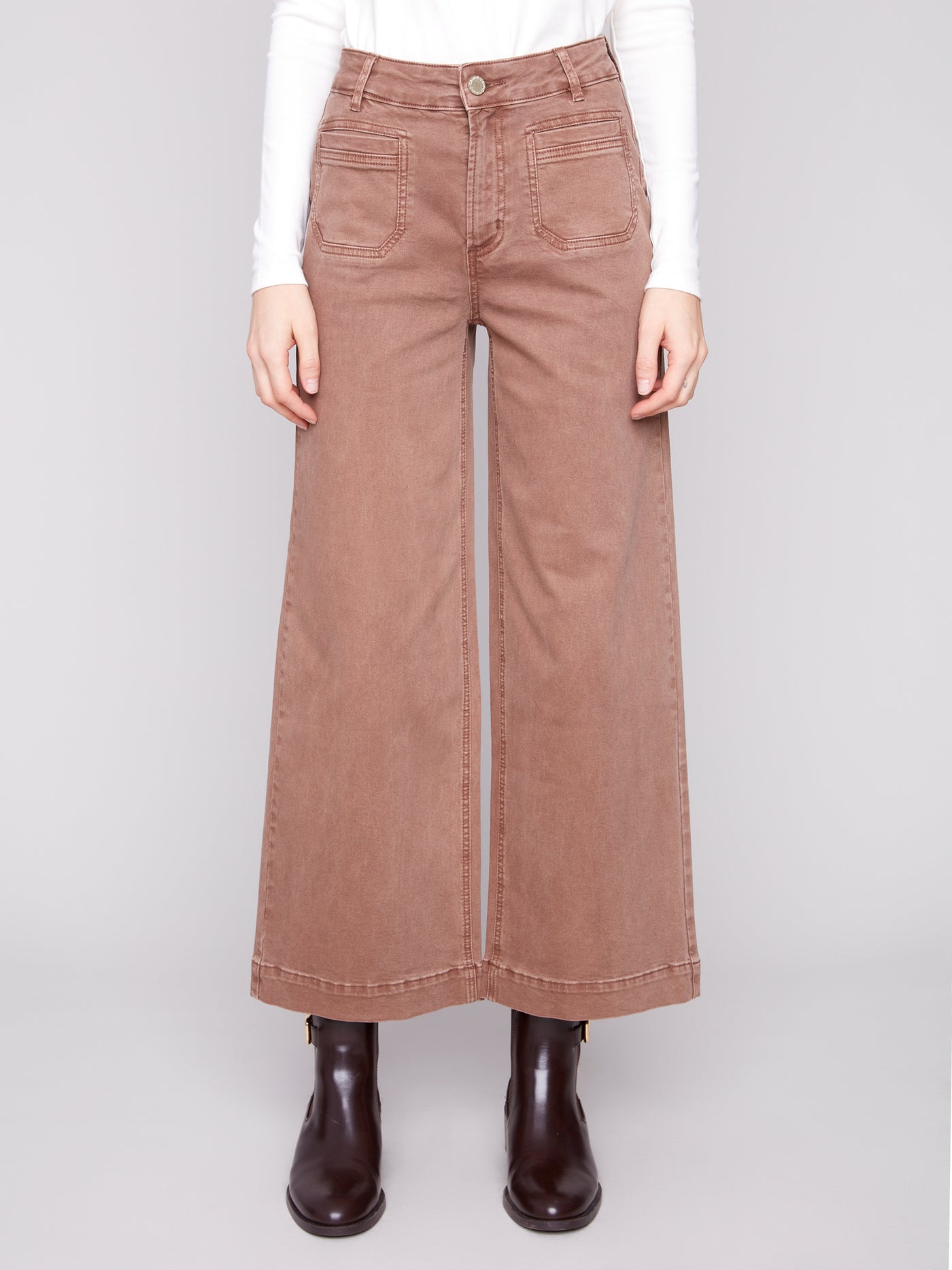 Charlie B Pant - Patch Pocket Flare - Truffle