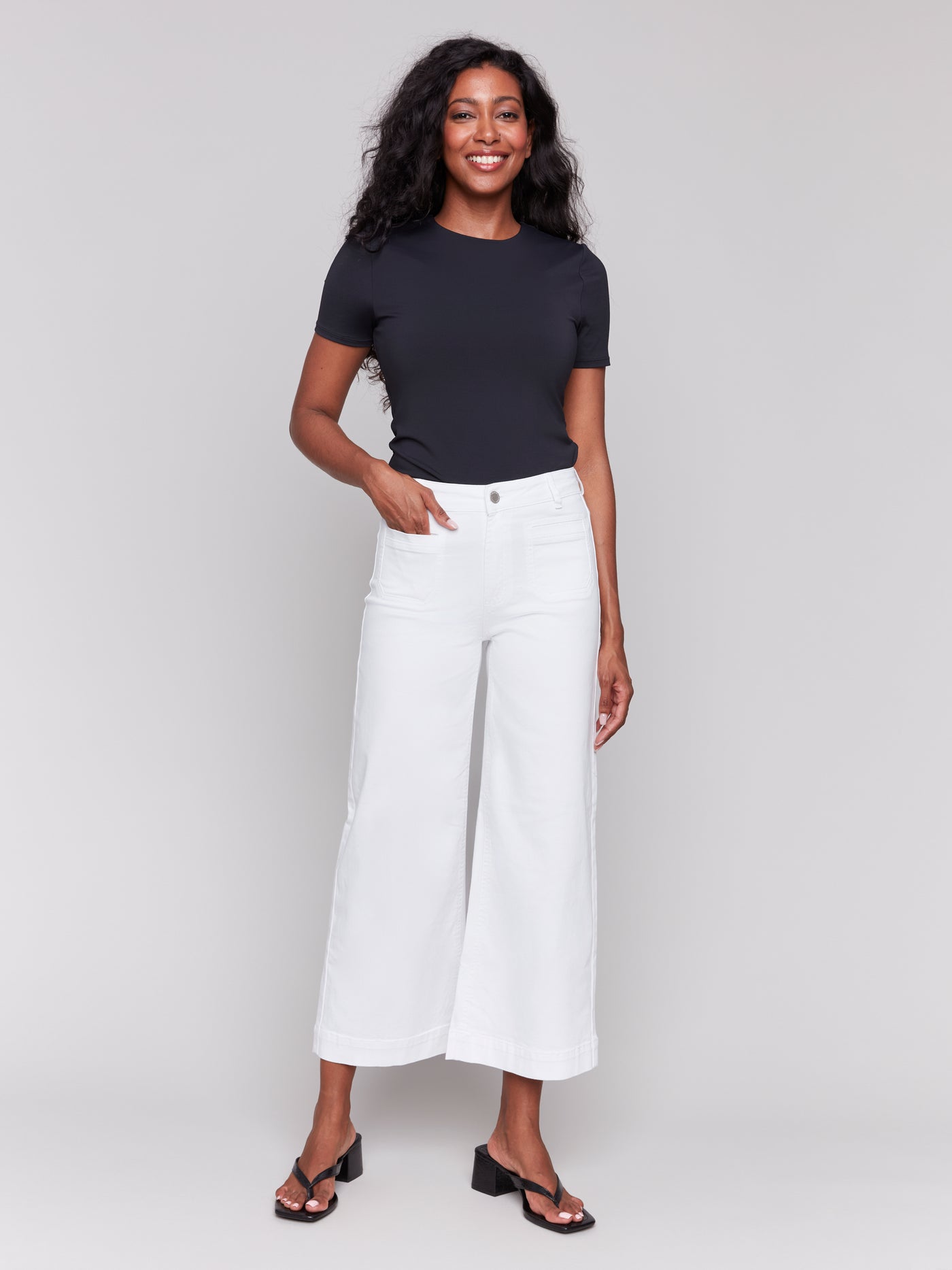 Charlie B Jean - Patch Pocket Crop - White