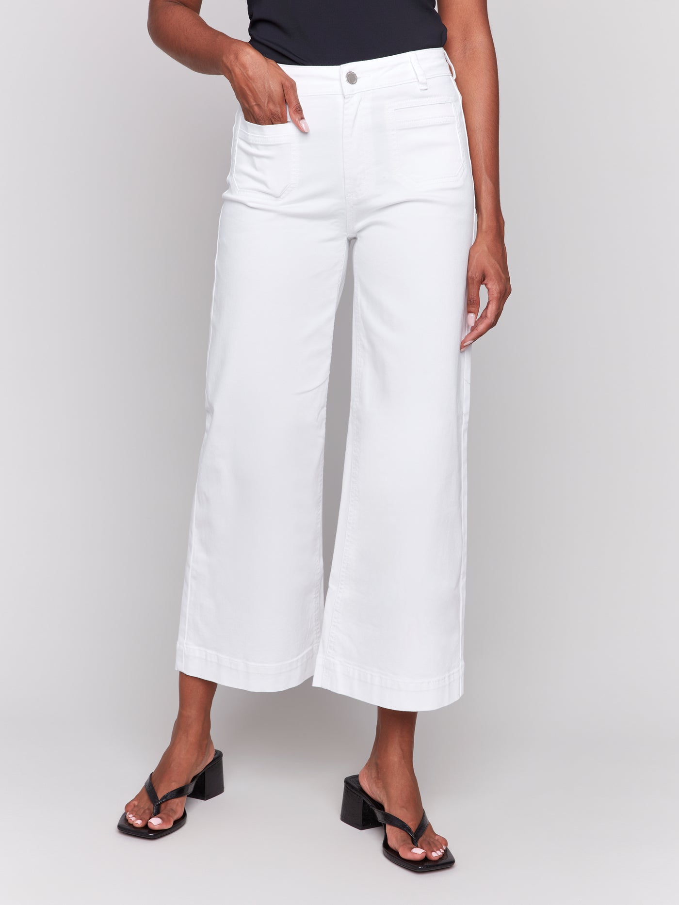 Charlie B Jean - Patch Pocket Crop - White