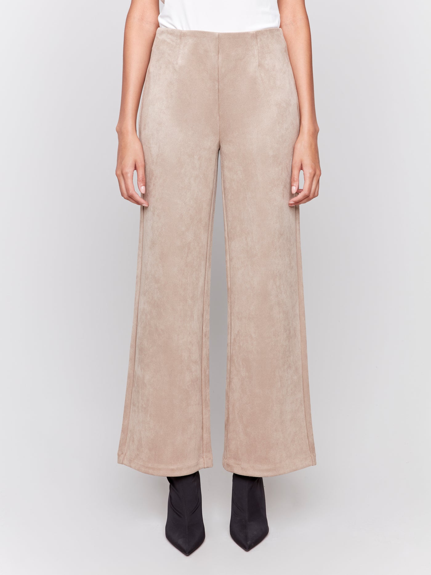 Charlie B Pant - Pull On Faux Suede - Natural