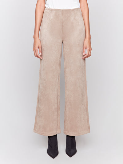 Charlie B Pant - Pull On Faux Suede - Natural