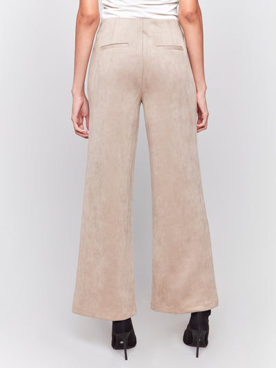 Charlie B Pant - Pull On Faux Suede - Natural