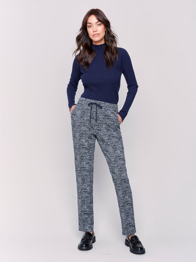 Charlie B Pant - Plaid Jogger - Navy