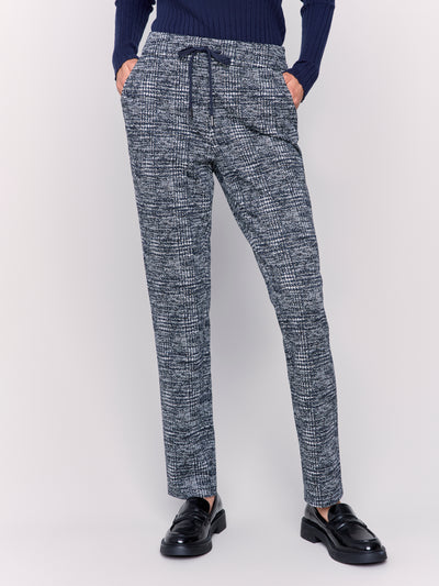 Charlie B Pant - Plaid Jogger - Navy