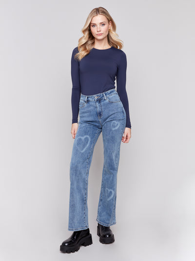 Charlie B Pant - Heart Jeans - Blue