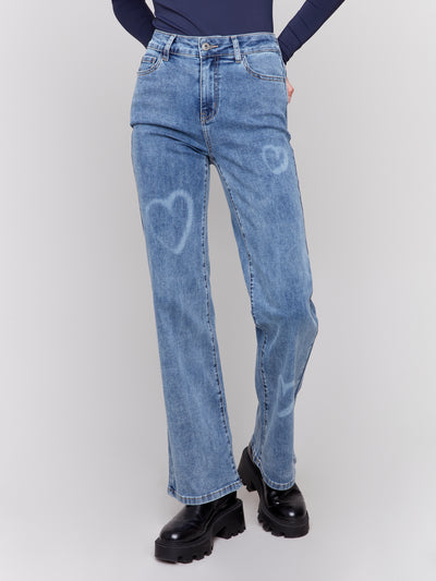 Charlie B Pant - Heart Jeans - Blue