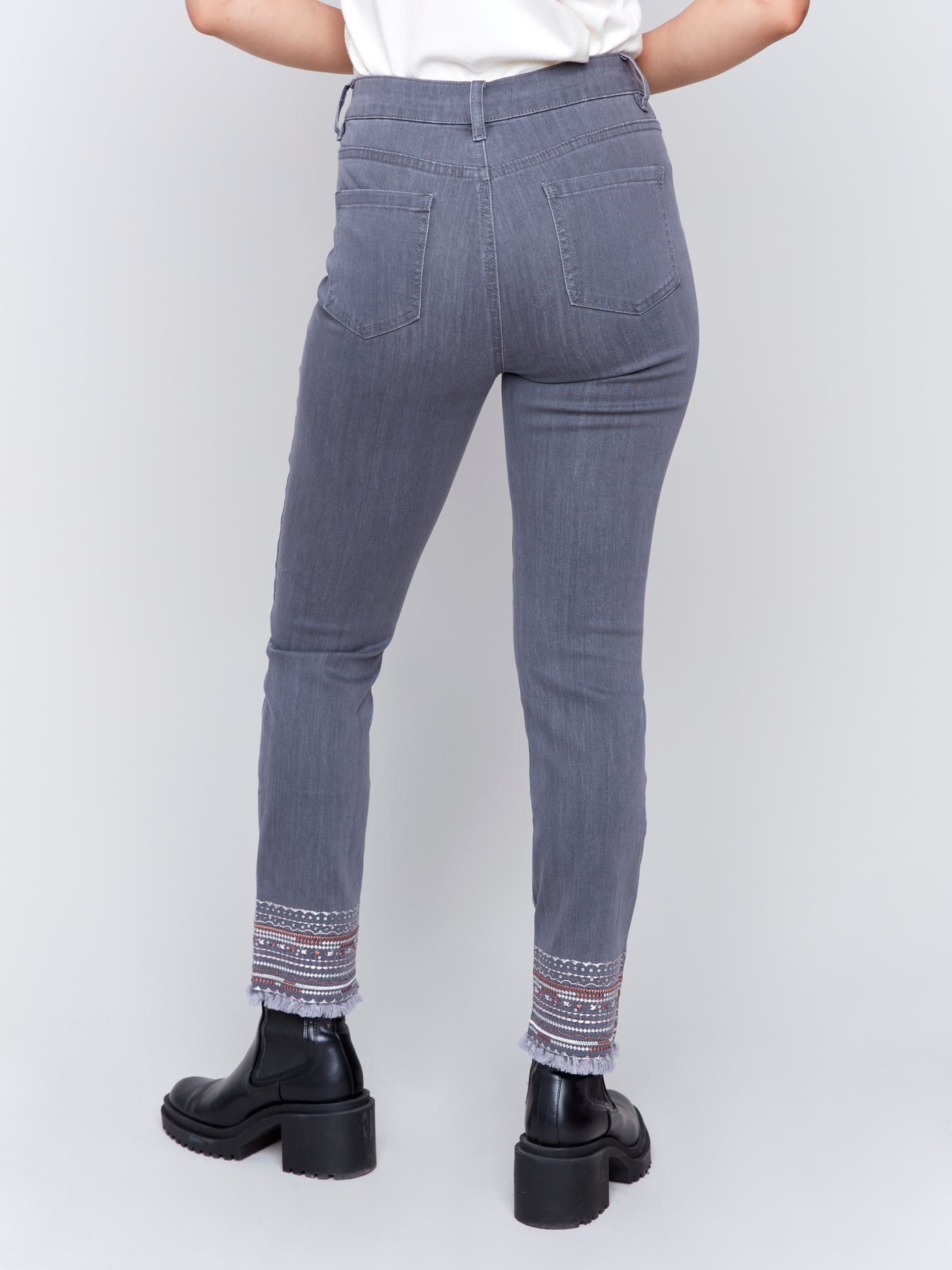 Charlie B Jean - Embroidered Slim - Grey