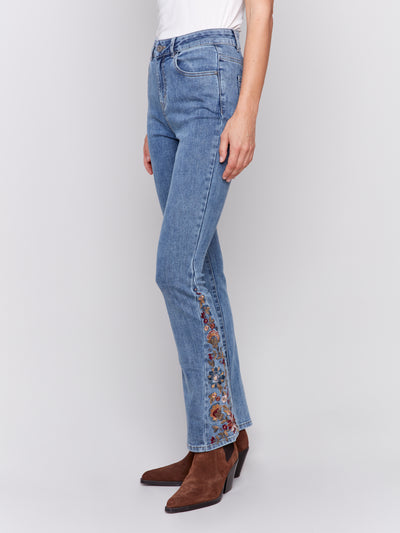 Charlie B Jean - Embroidered Bootcut - Blue