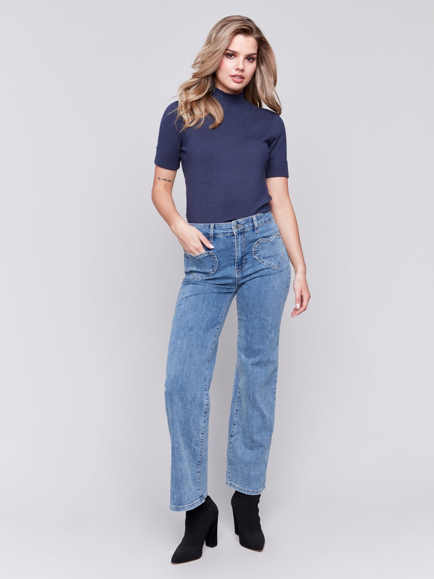 Charlie B Jean - Heart Pocket - Blue