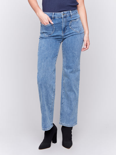 Charlie B Jean - Heart Pocket - Blue