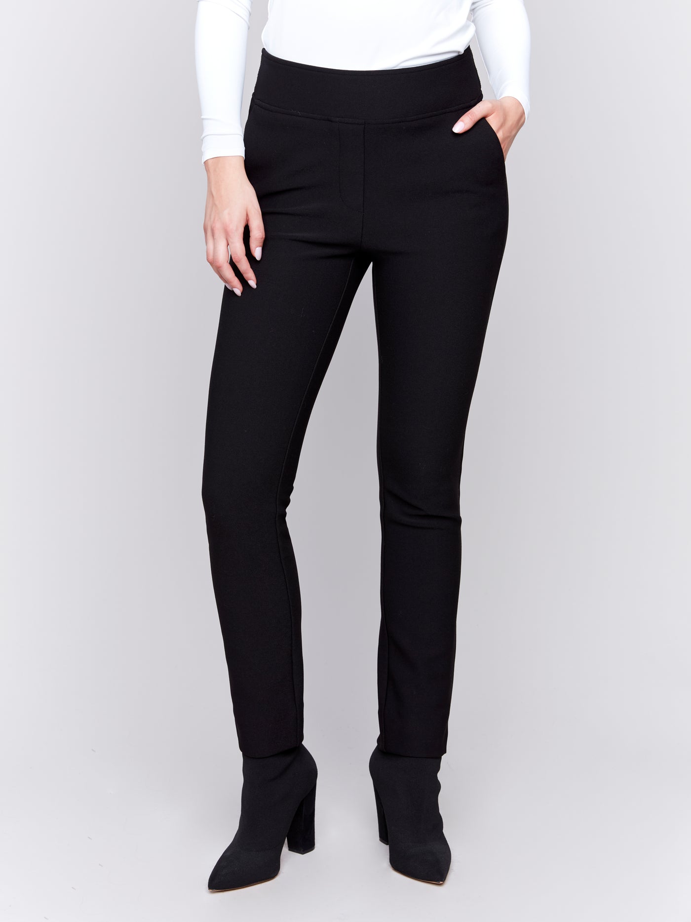 Charlie B Pant - Pull On Crepe - Black