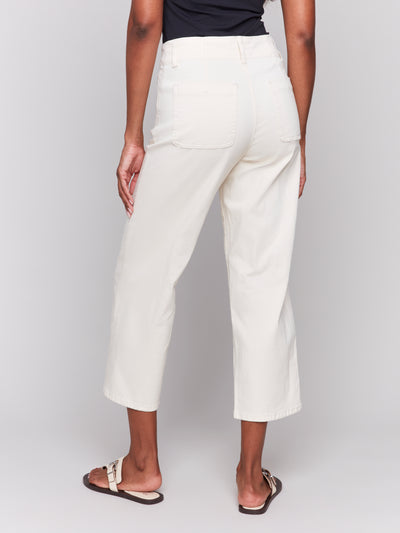 Charlie B Pant - Button Fly Crop - Natural