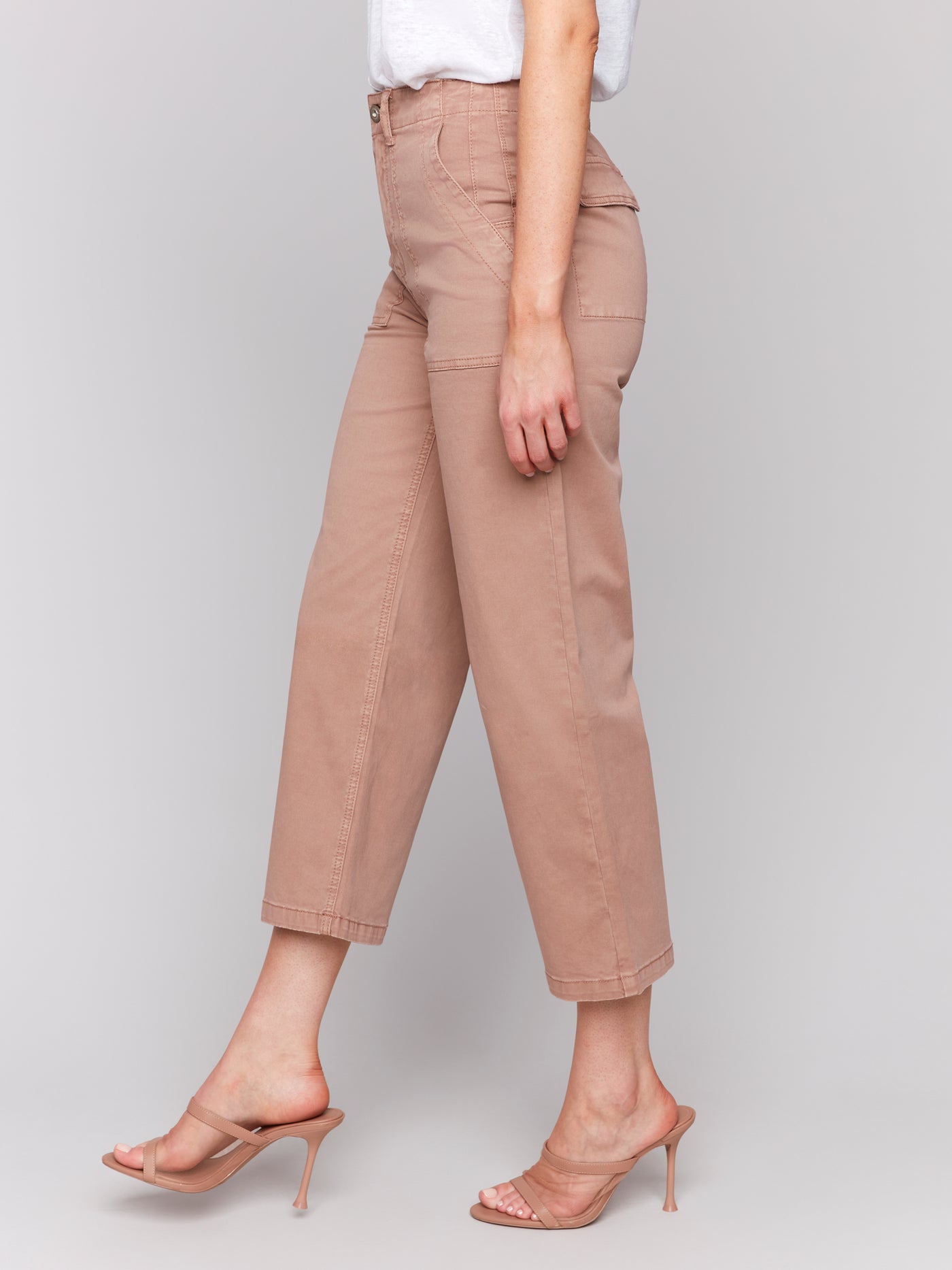 Charlie B Pant - Utility Crop - Biscuit