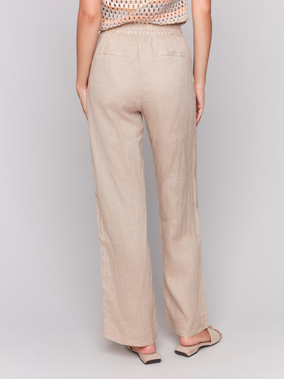 Charlie B Pant - Linen Wide Leg - Biscuit