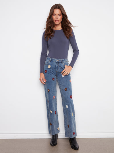 Charlie B Jean - Floral Patch - Medium Blue