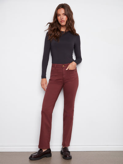 Charlie B Pant - Patch Pocket - Cabernet