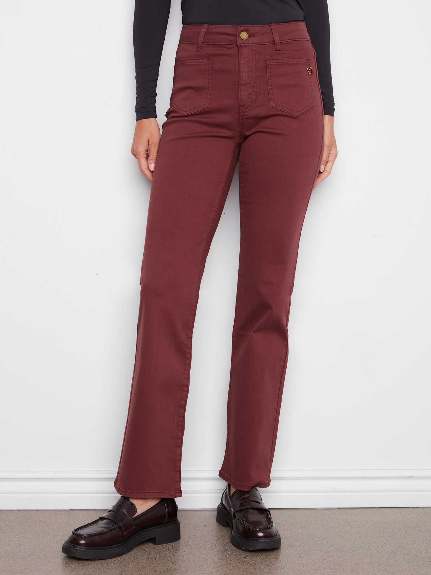 Charlie B Pant - Patch Pocket - Cabernet
