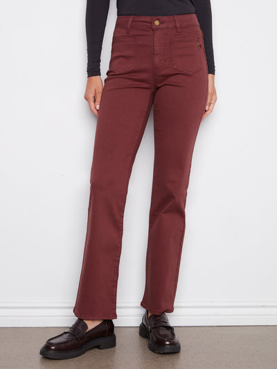 Charlie B Pant - Patch Pocket - Cabernet