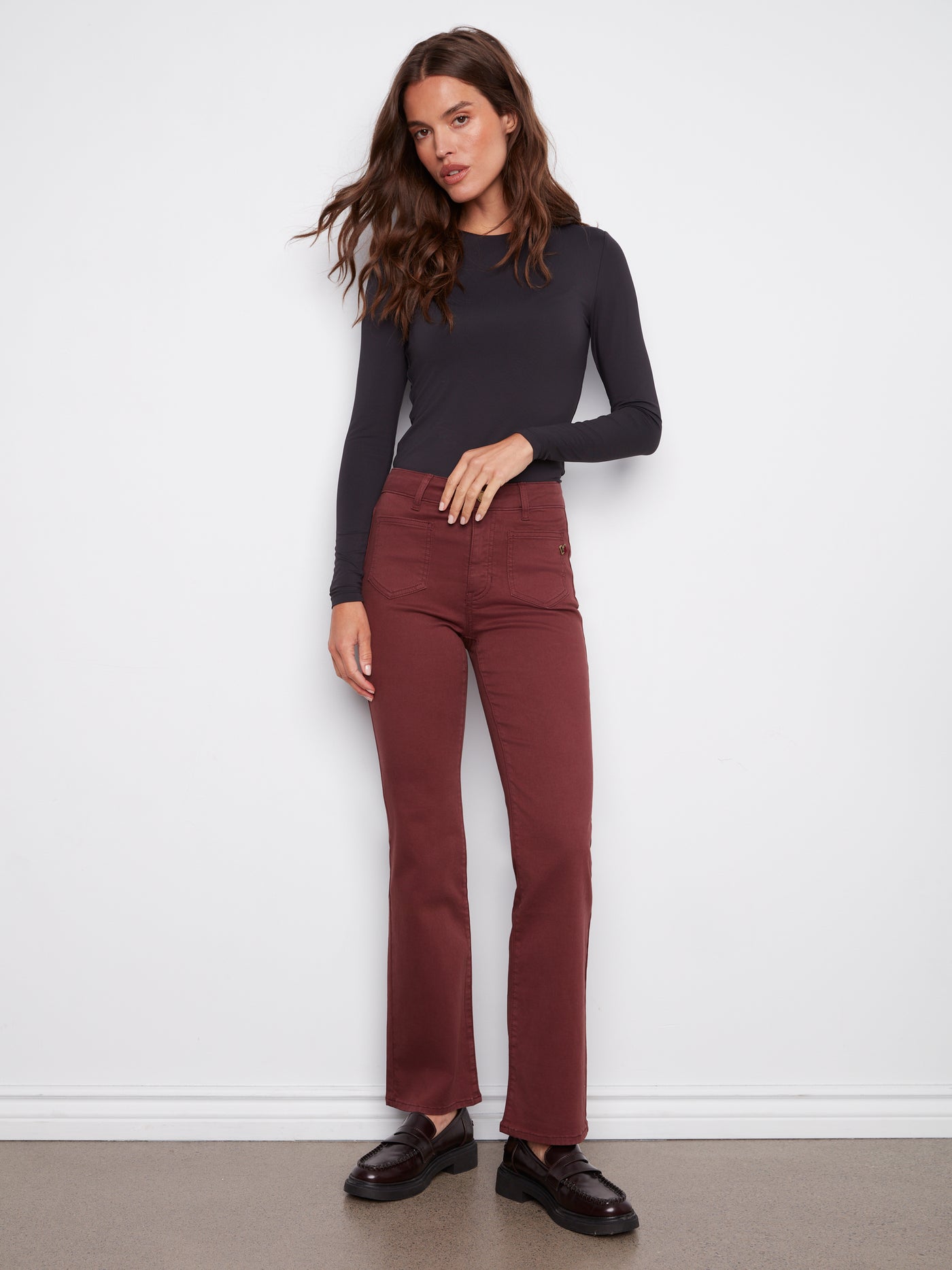 Charlie B Pant - Patch Pocket - Cabernet