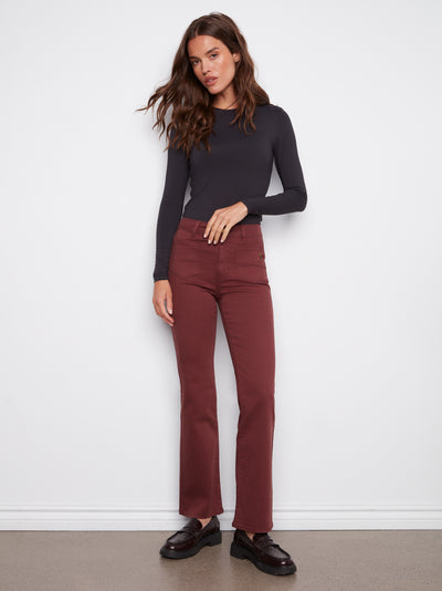 Charlie B Pant - Patch Pocket - Cabernet