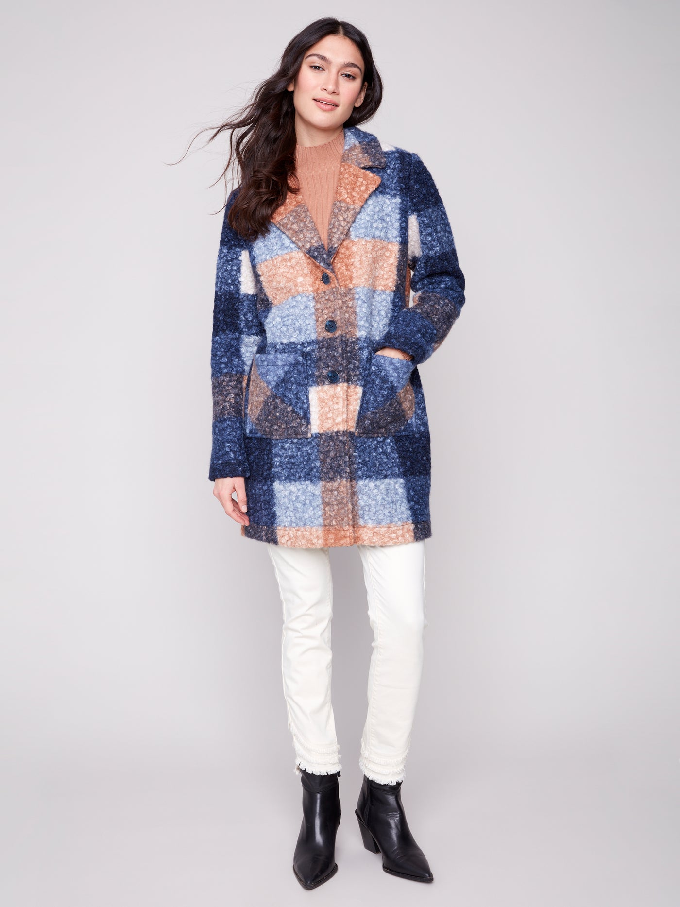 Charlie B Jacket - Plaid Boucle - Moon Light