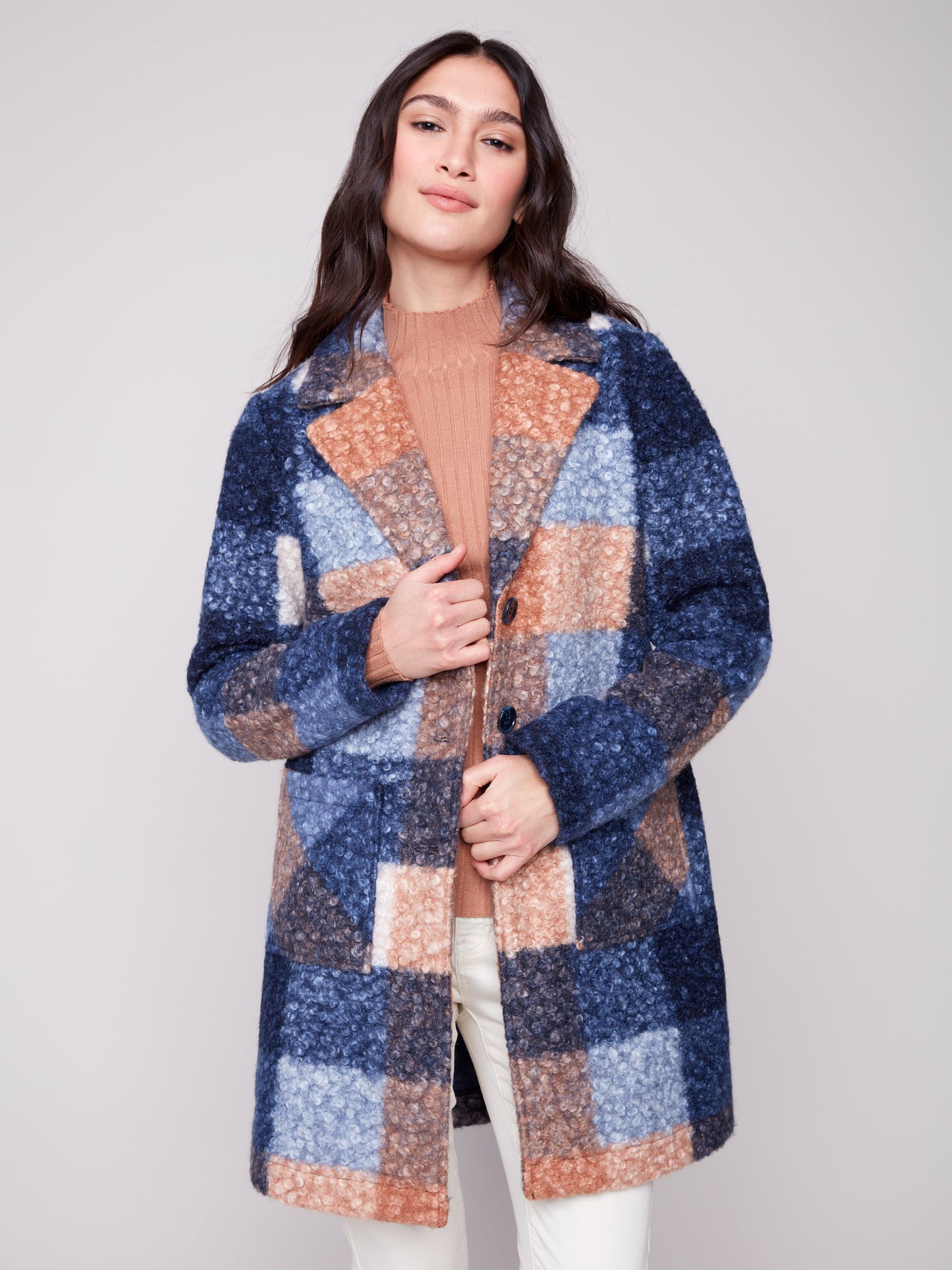 Charlie B Jacket - Plaid Boucle - Moon Light