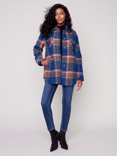 Charlie B Jacket - Plaid Shacket - Denim