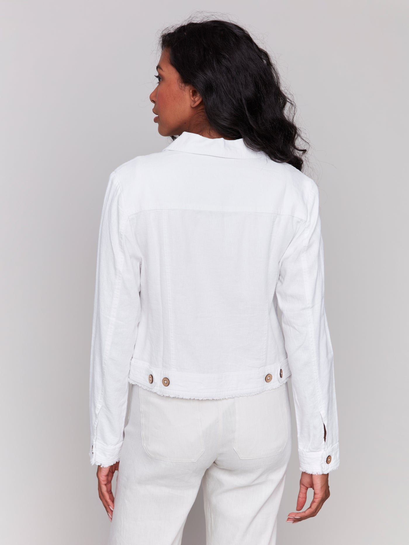 Charlie B - Linen Jean Jacket  - White