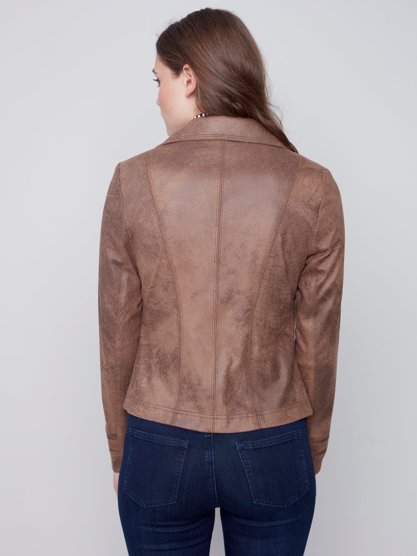 Charlie B Jacket - Faux Suede - Truffle