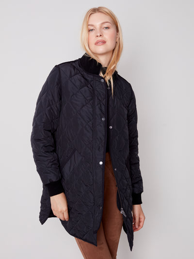 Charlie B Jacket - Long Quilted - Black - XARGE