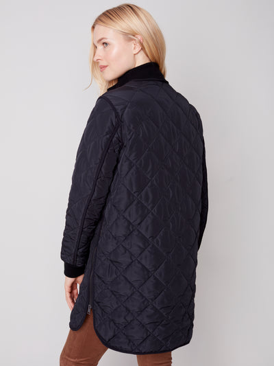 Charlie B Jacket - Long Quilted - Black