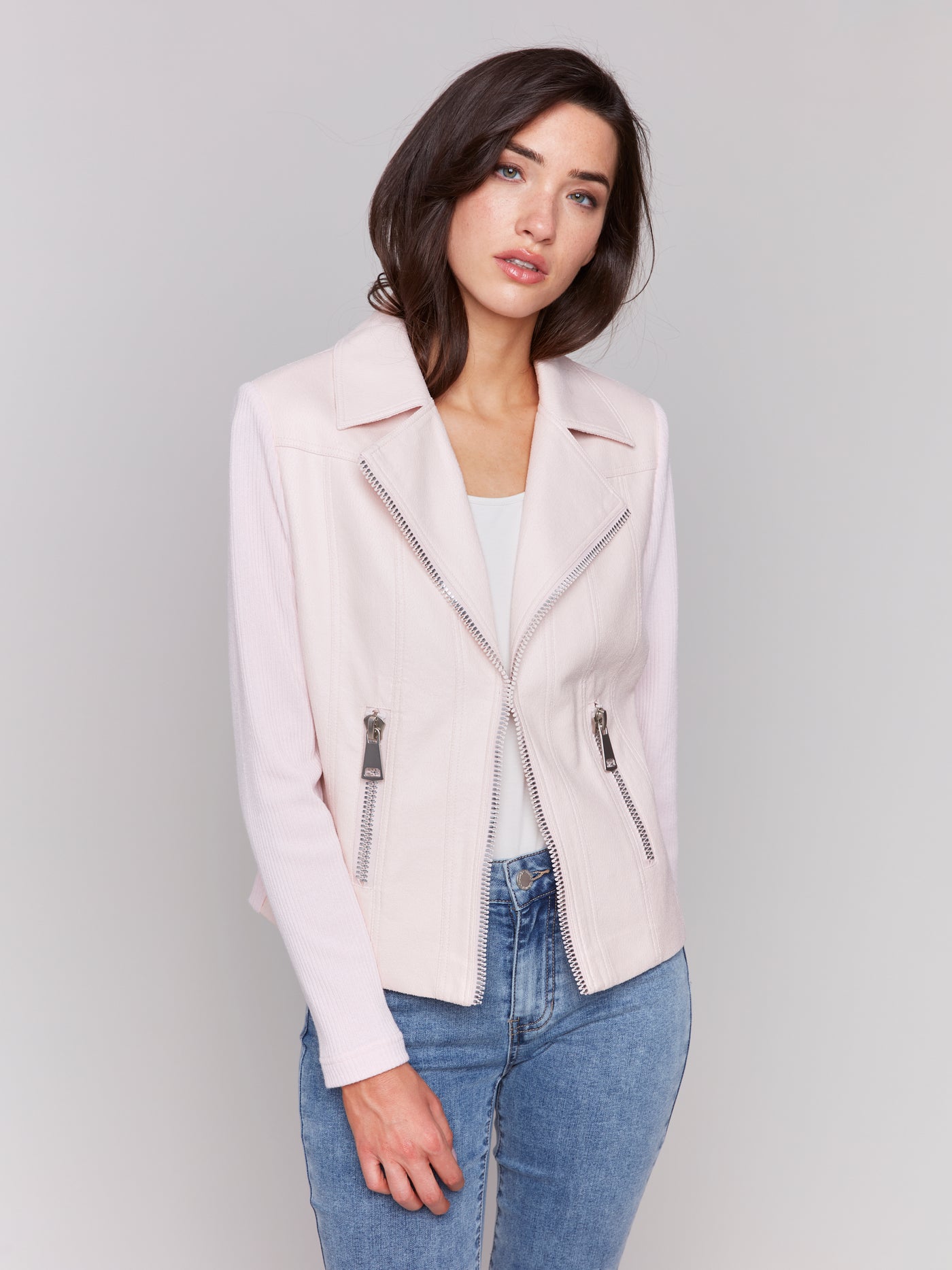 Charlie B Jacket - Moto Style - Petal