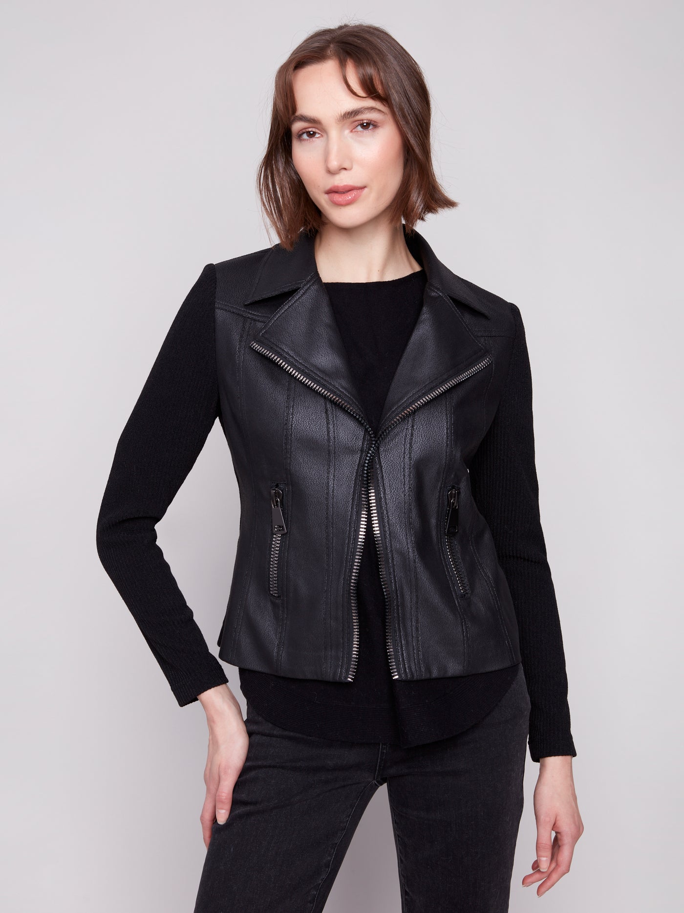 Charlie B Jacket - Moto Style - Black