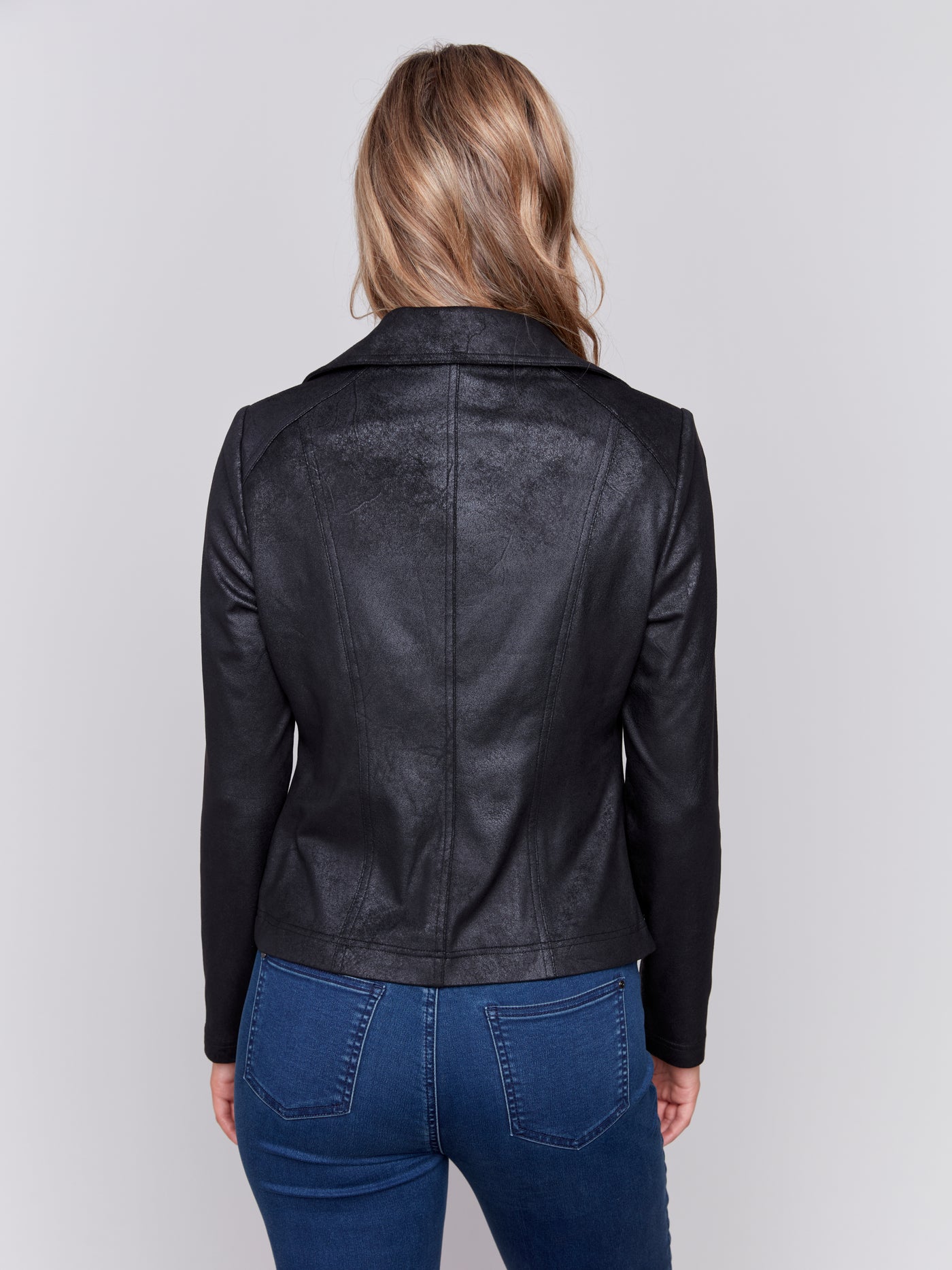 Charlie B Jacket - Moto Faux Leather - Black