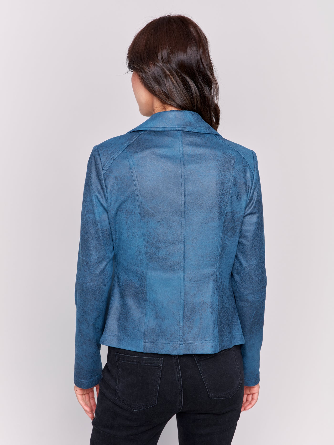 Charlie B Jacket - Moto Faux Leather - Peacock