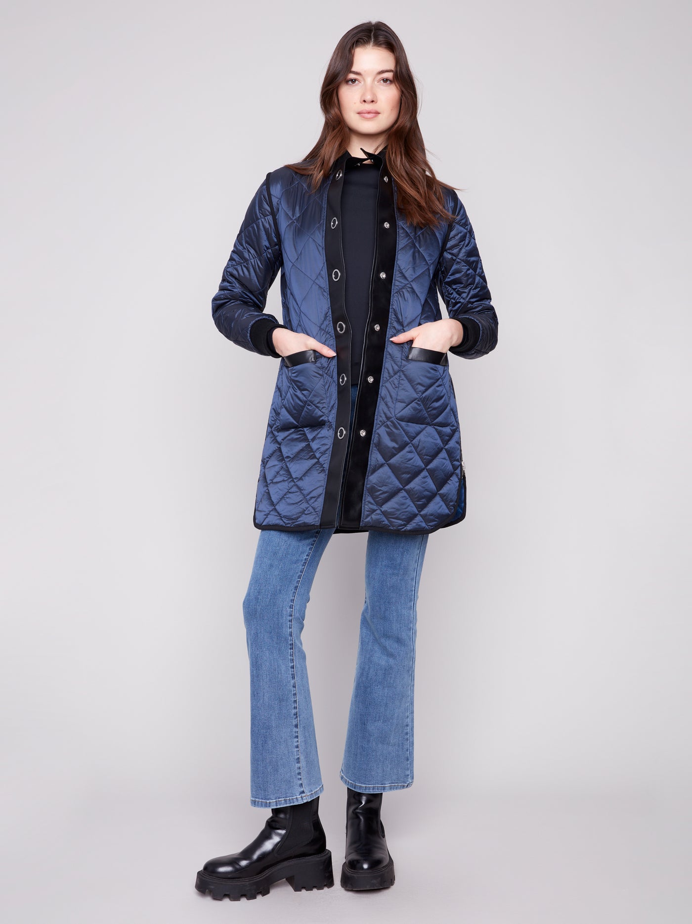 Charlie B Jacket - Quilted Reversible - Navy