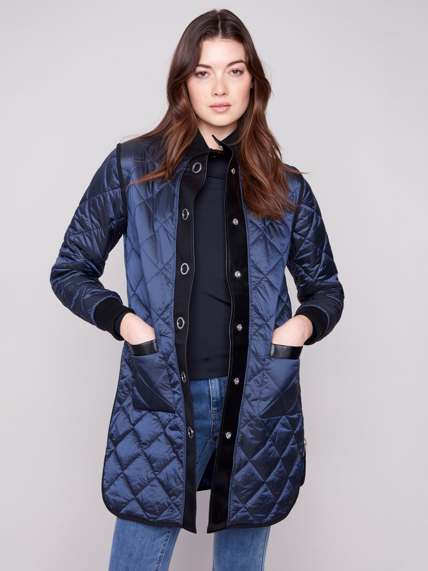 Charlie B Jacket - Quilted Reversible - Navy