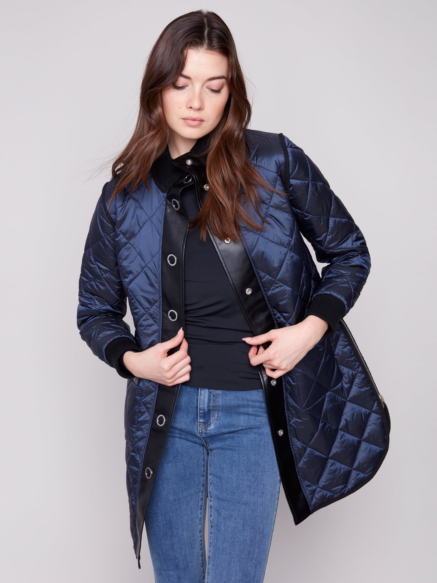 Charlie B Jacket - Quilted Reversible - Navy