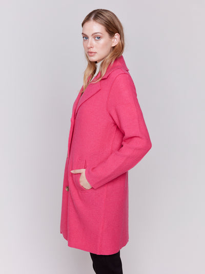 Charlie B Coat - Boiled Wool - Magenta