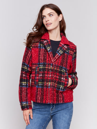 Charlie B Jacket - Boucle Moto - Cranberry