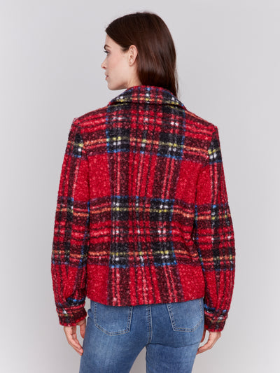 Charlie B Jacket - Boucle Moto - Cranberry