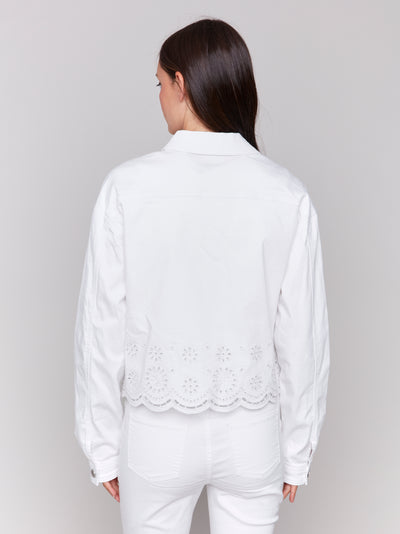 Charlie B - Eyelet Jean Jacket - White