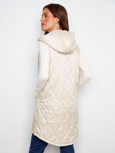 Charlie B Vest - Long Quilted - Champagne
