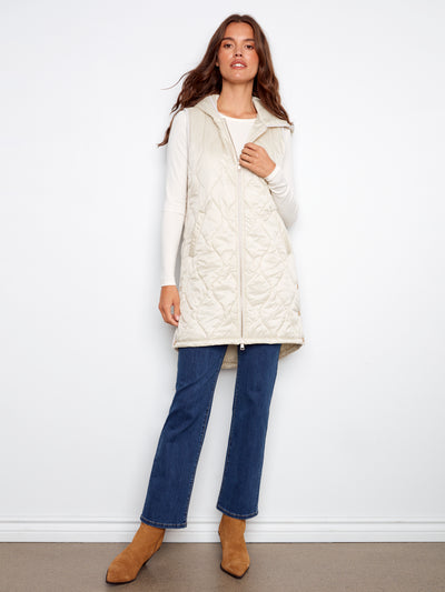 Charlie B Vest - Long Quilted - Champagne