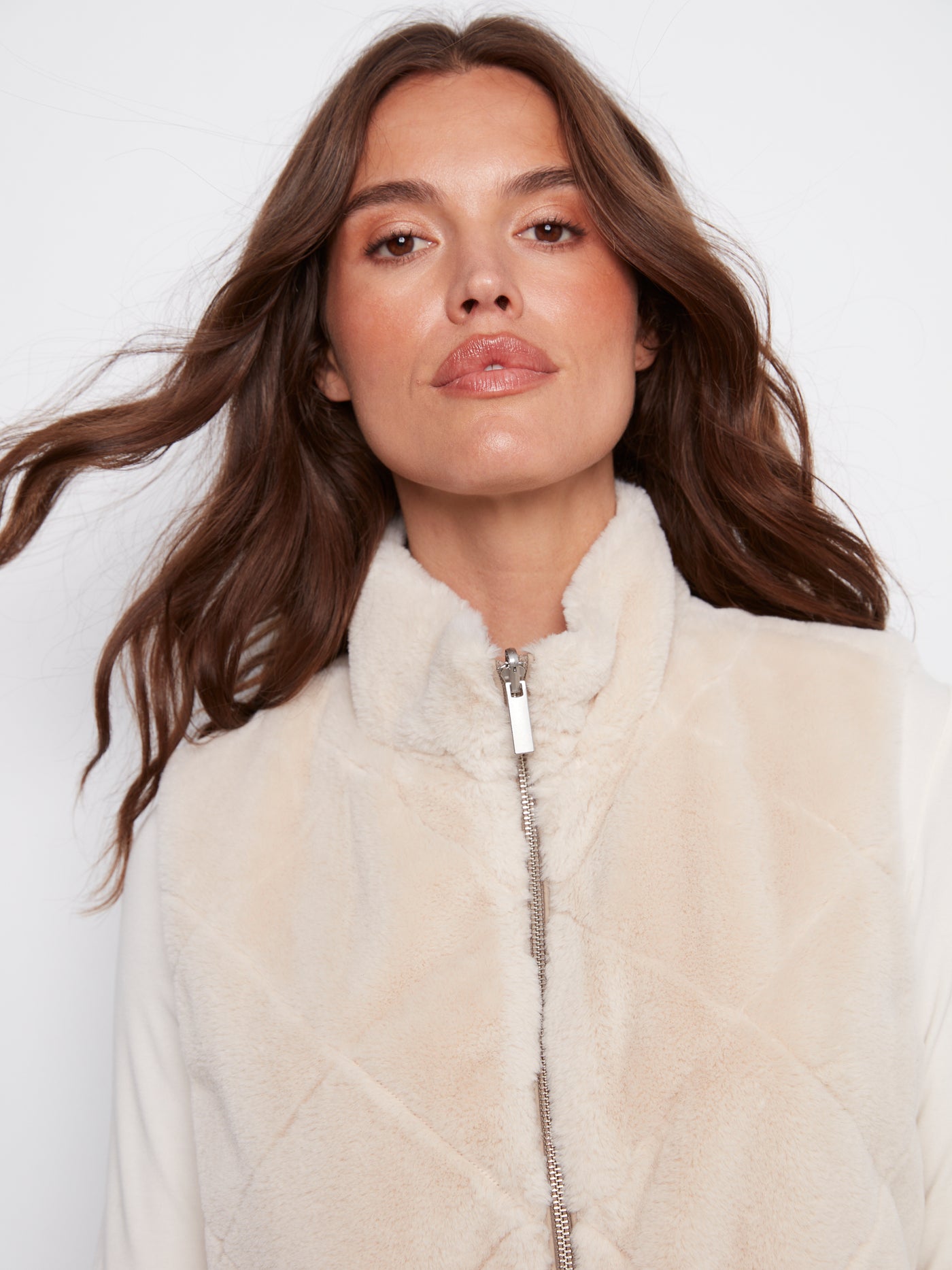 Charlie B Vest - Faux Fur Reversible - Greige